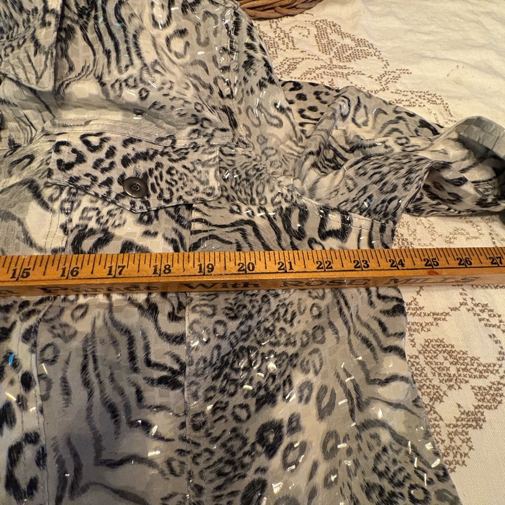 Ruby Road Sequin Leopard Print Shacket - image 8